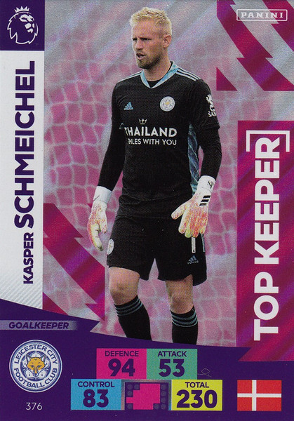 #376 Kasper Schmeichel (Leicester City) Adrenalyn XL Premier League 2020/21 TOP KEEPER