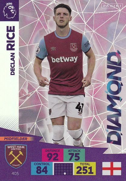#405 Declan Rice (West Ham United) Adrenalyn XL Premier League 2020/21 DIAMOND