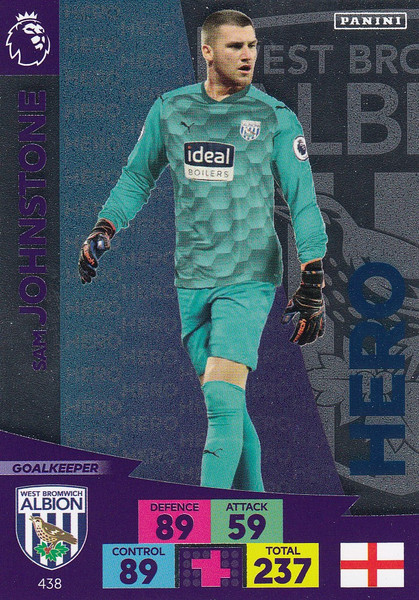 #438 Sam Johnstone (West Bromwich Albion) Adrenalyn XL Premier League 2020/21 HERO