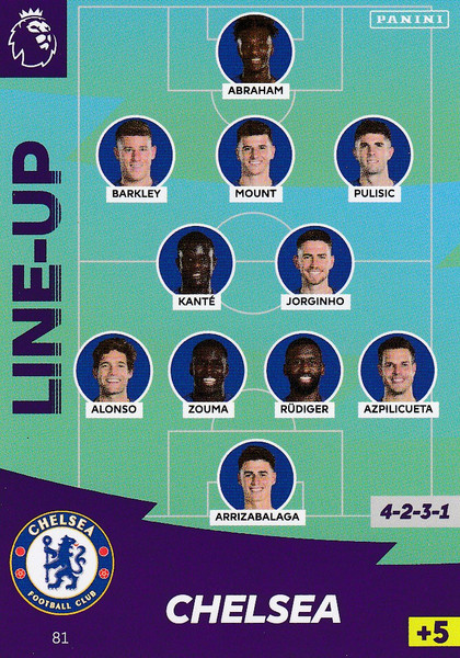 #81 Line Up (Chelsea) Adrenalyn XL Premier League 2020/21