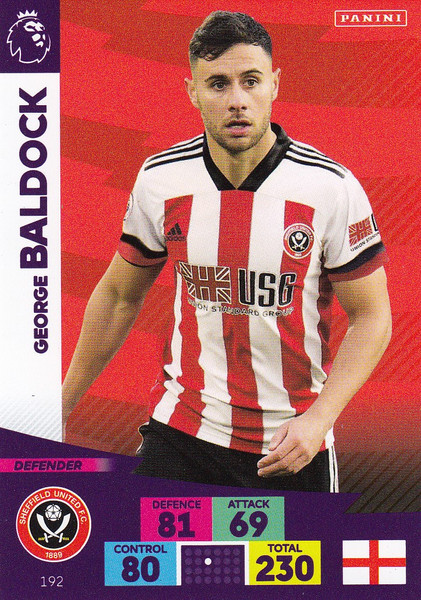 #192 George Baldock (Sheffield United) Adrenalyn XL Premier League 2020/21