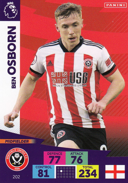 #202 Ben Osborn (Sheffield United) Adrenalyn XL Premier League 2020/21