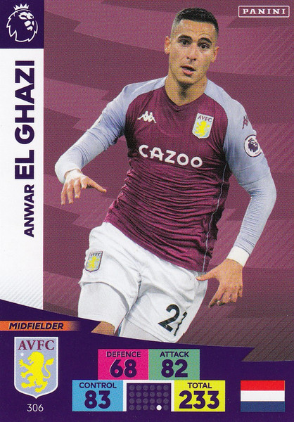 #306 Anwar El Ghazi (Aston Villa) Adrenalyn XL Premier League 2020/21