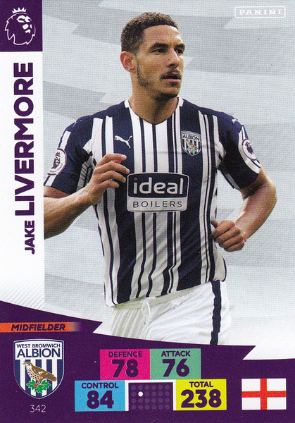#342 Jake Livermore (West Bromwich Albion) Adrenalyn XL Premier League 2020/21