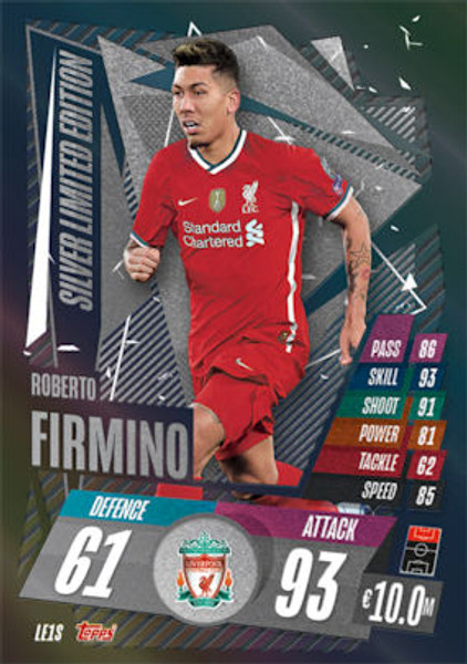 #LE1S Roberto Firmino (Liverpool) Match Attax Champions League 2020/21 SILVER LIMITED EDITION