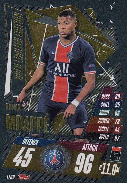 #LE8G Kylian Mbappe (Paris Saint-Germain) Match Attax Champions League 2020/21 GOLD LIMITED EDITION