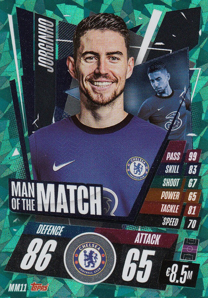 #MM11 Jorginho (Chelsea) Match Attax Champions League 2020/21 MAN OF THE MATCH