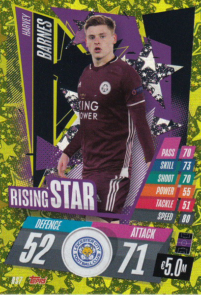 #RS7 Harvey Barnes (Leicester City) Match Attax Champions League 2020/21 RISING STAR