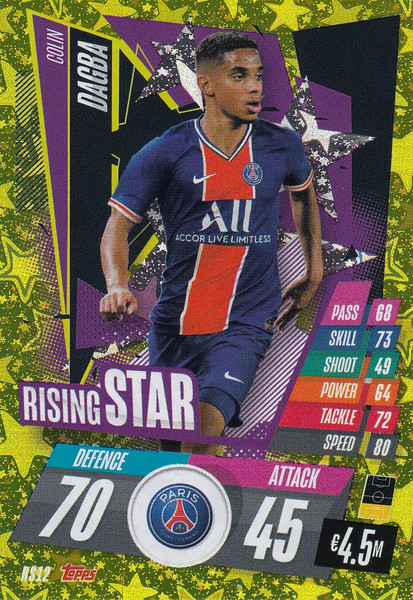 #RS12 Colin Dagba (Paris Saint-Germain) Match Attax Champions League 2020/21 RISING STAR