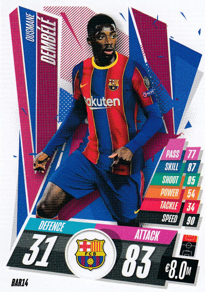 #BAR14 Ousmane Dembele (FC Barcelona) Match Attax Champions League 2020/21