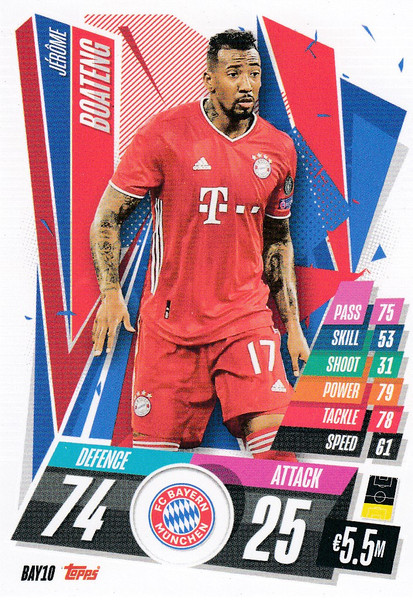 #BAY10 Jerome Boateng (FC Bayern Munchen) Match Attax Champions League 2020/21