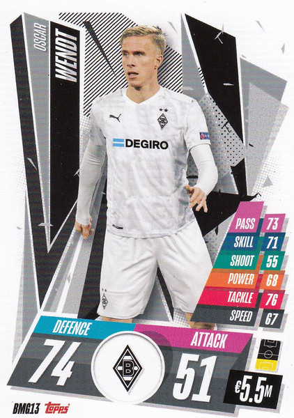 #BMG13 Oscar Wendt (VfL Borussia Mönchengladbach) Match Attax Champions League 2020/21