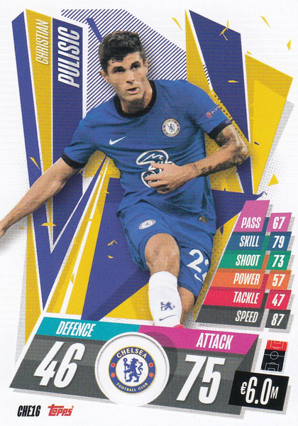 #CHE16 Christian Pulisic (Chelsea FC) Match Attax Champions League 2020/21