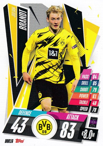 #DOR16 Julian Brandt (Borussia Dortmund) Match Attax Champions League 2020/21