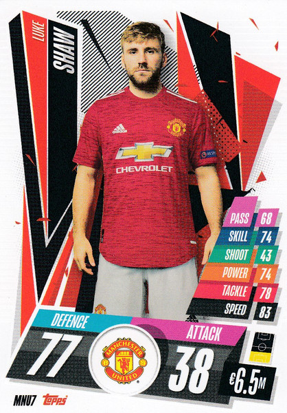 #MNU7 Luke Shaw (Manchester United) Match Attax Champions League 2020/21