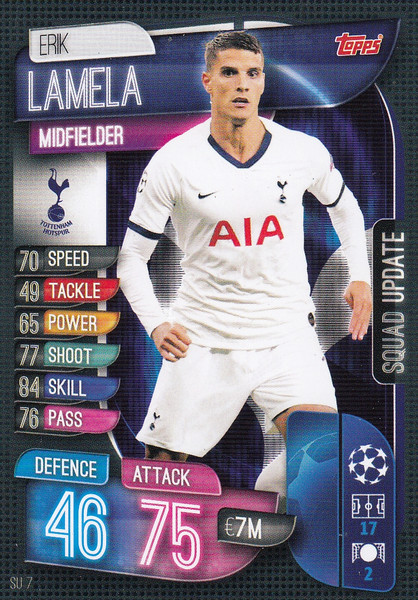 #SU7 Erik Lamela (Tottenham Hotspur) Match Attax EXTRA 2019/20