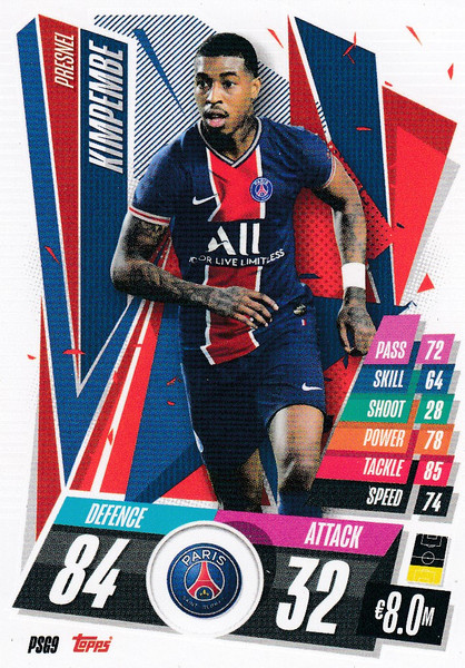 #PSG9 Presnel Kimpembe (Paris Saint-Germain) Match Attax Champions League 2020/21