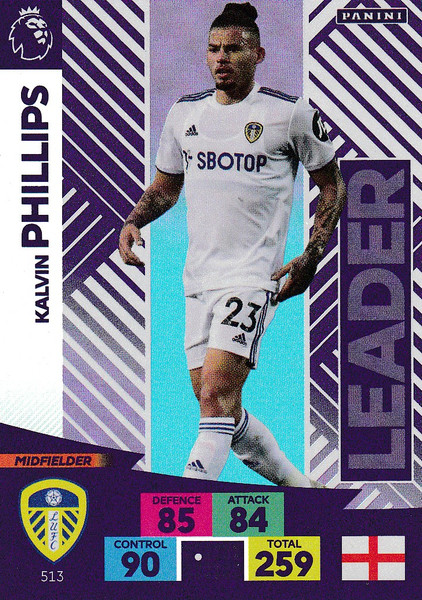 #513 Kalvin Phillips (Leeds United) Adrenalyn XL Premier League PLUS 2020/21 LEADERS