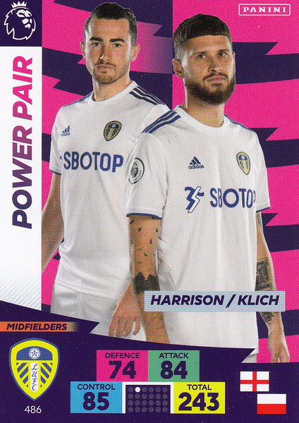 #486 Harrison/ Klich (Leeds United) Adrenalyn XL Premier League PLUS 2020/21 POWER PAIRS