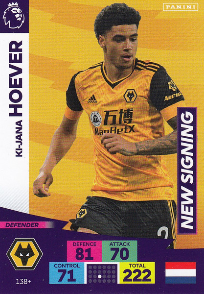 #138+ Ki-Jana Hoever (Wolverhampton Wanderers) Adrenalyn XL Premier League PLUS 2020/21 NEW SIGNINGS