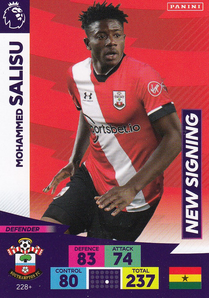 #228+ Mohammed Salisu (Southampton) Adrenalyn XL Premier League PLUS 2020/21 NEW SIGNINGS