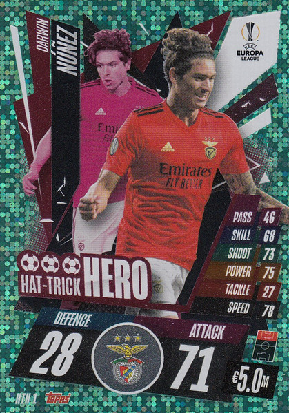 #HTH1 Darwin Núñez (SL Benfica) Match Attax EXTRA 2020/21 HAT-TRICK HERO