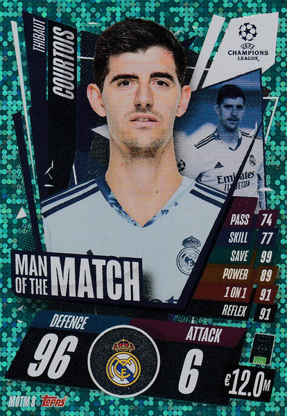 #MOTM8 Thibaut Courtois (Real Madrid CF) Match Attax EXTRA 2020/21 MAN OF THE MATCH