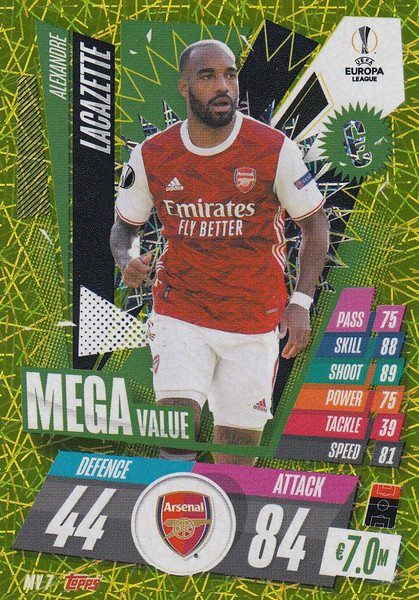 #MV7 Alexandre Lacazette (Arsenal) Match Attax EXTRA 2020/21 MEGA VALUE