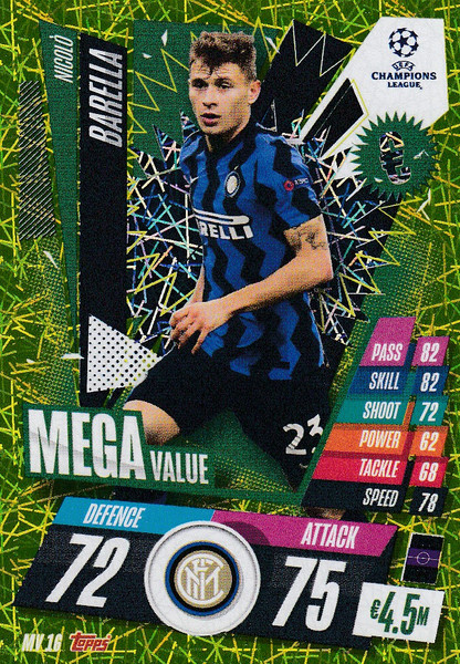 #MV16 Nicolo Barella (FC Internazionale Milano) Match Attax EXTRA 2020/21 MEGA VALUE