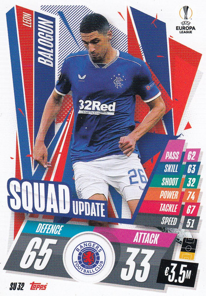 #SU32 Leon Balogun (Rangers) Match Attax EXTRA 2020/21 SQUAD UPDATE