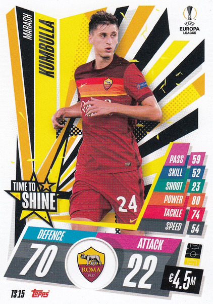 #TS15 Marash Kumbulla (AS Roma) Match Attax EXTRA 2020/21 TIME TO SHINE