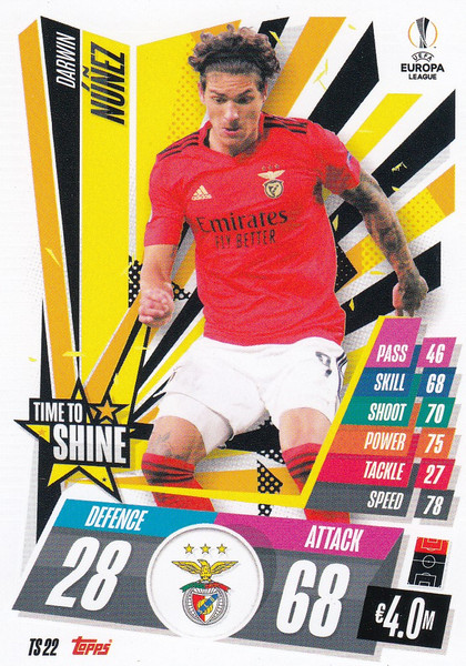 #TS22 Darwin Núñez (SL Benfica) Match Attax EXTRA 2020/21 TIME TO SHINE