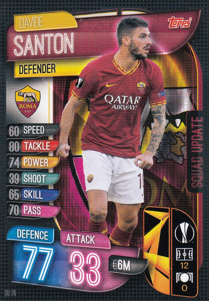 #SU76 Davide Santon (AS Roma) Match Attax EXTRA 2019/20