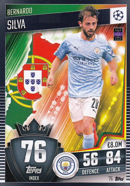 #76 Bernardo Silva (Manchester City) Match Attax 101 2020/21