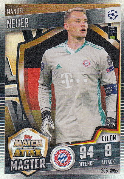 #206 Manuel Neuer (FC Bayern München) Match Attax 101 2020/21 MATCH ATTAX MASTER