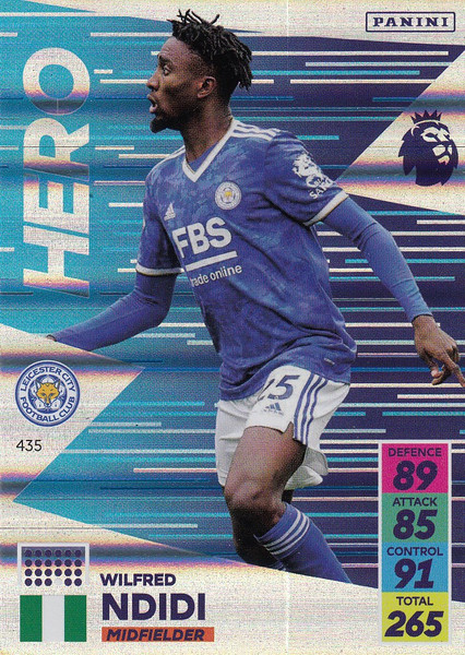 #435 Wilfred Ndidi (Leicester City) Adrenalyn XL Premier League 2021/22 HERO