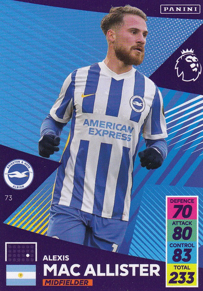 #73 Alexis Mac Allister (Brighton & Hove Albion) Adrenalyn XL Premier League 2021/22