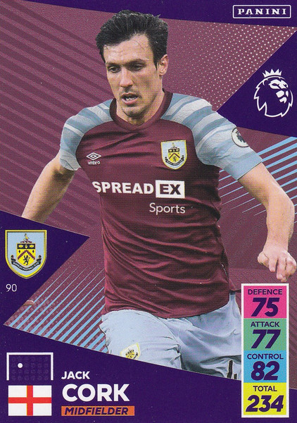 #90 Jack Cork (Burnley) Adrenalyn XL Premier League 2021/22