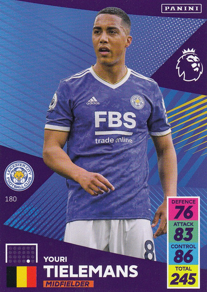 #180 Youri Tielemans (Leicester City) Adrenalyn XL Premier League 2021/22