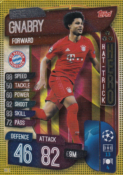 #HH3 Serge Gnabry (FC Bayern Munchen) Match Attax EXTRA 2019/20 HAT-TRICK HERO