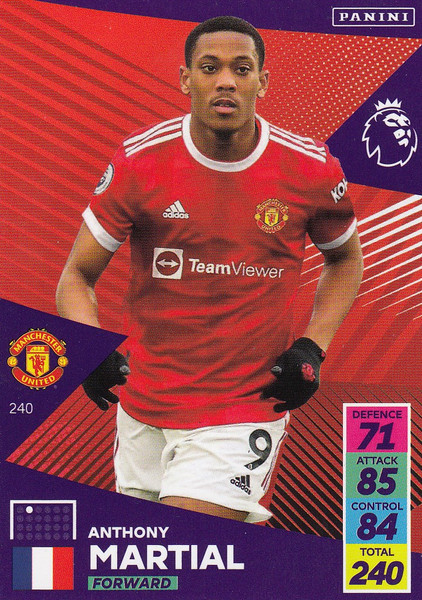 #240 Anthony Martial (Manchester United) Adrenalyn XL Premier League 2021/22