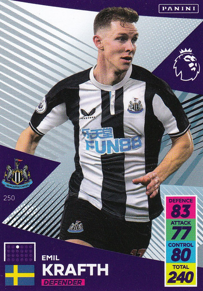 #250 Emil Krafth (Newcastle United) Adrenalyn XL Premier League 2021/22