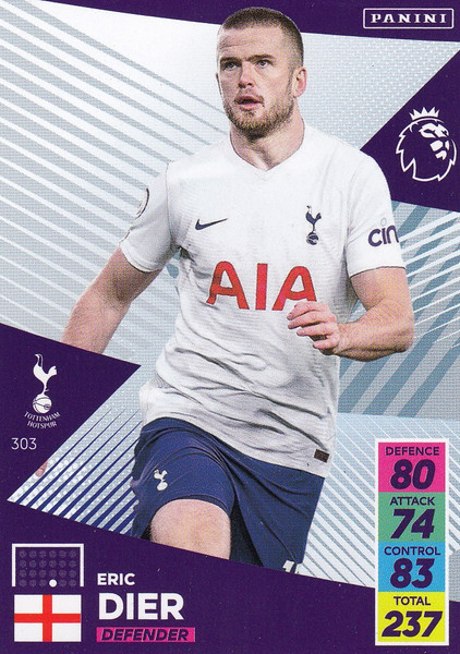 #303 Eric Dier (Tottenham Hotspur) Adrenalyn XL Premier League 2021/22