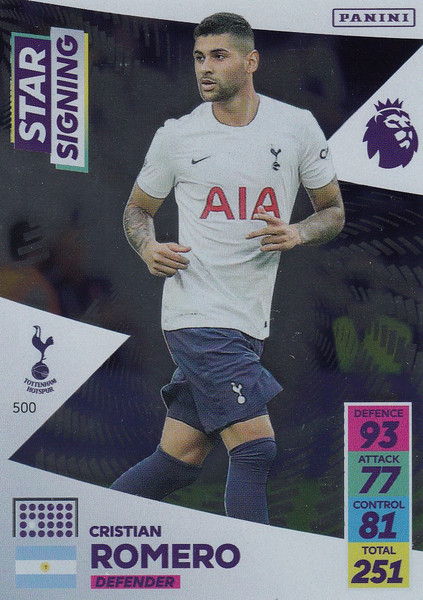 #500 Cristian Romero (Tottenham Hotspur) Adrenalyn XL Premier League 2021/22 STAR SIGNING