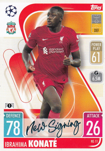 #NS11 Ibrahima Konaté (Liverpool) Match Attax Champions League 2021/22 NEW SIGNING