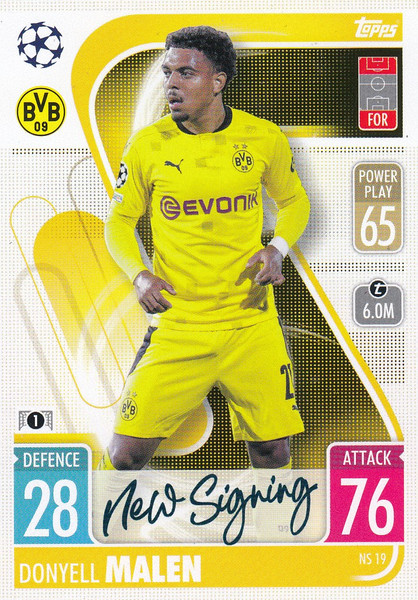 #NS19 Donyell Malen (Borussia Dortmund) Match Attax Champions League 2021/22 NEW SIGNING