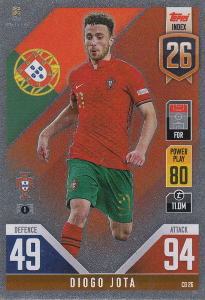 #CD26 Diogo Jota (Portugal) Match Attax 101 2022 101 COUNTDOWN