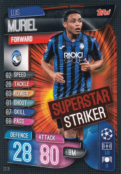 #SS15 Luis Muriel (Atalanta BC) Match Attax EXTRA 2019/20 SUPER STRIKER