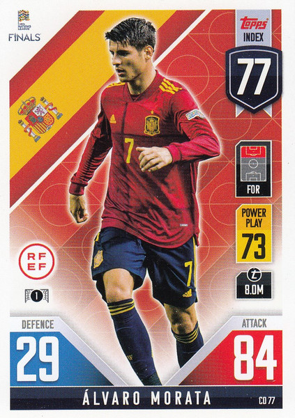 #CD77 Alvaro Morata (Spain) Match Attax 101 2022 101 COUNTDOWN