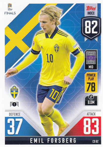 #CD82 Emil Forsberg (Sweden) Match Attax 101 2022 101 COUNTDOWN